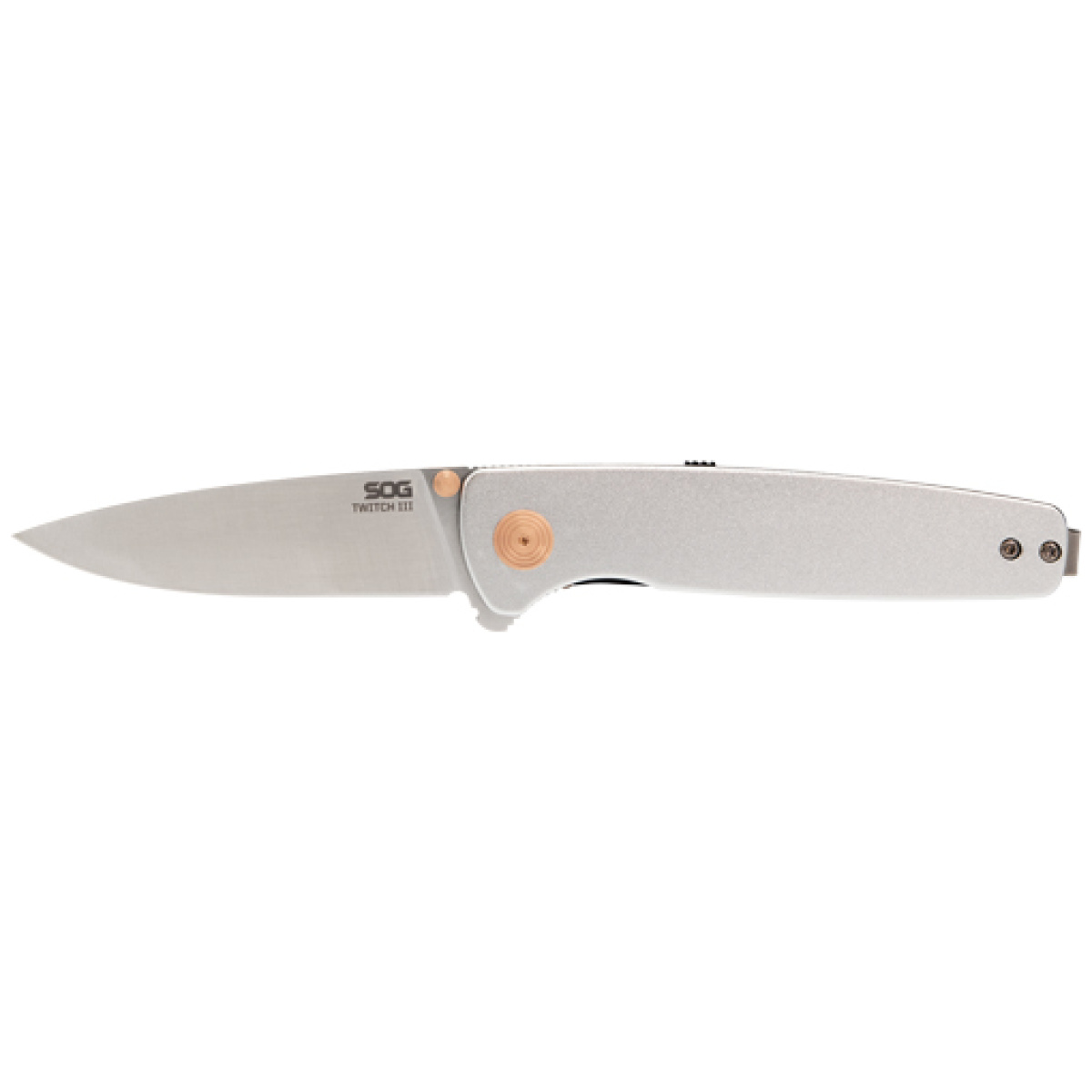 Sog11150243. Jpg - sog knife twitch iii 3. 1" sprg - asst polished satin/rose gold - sog11150243