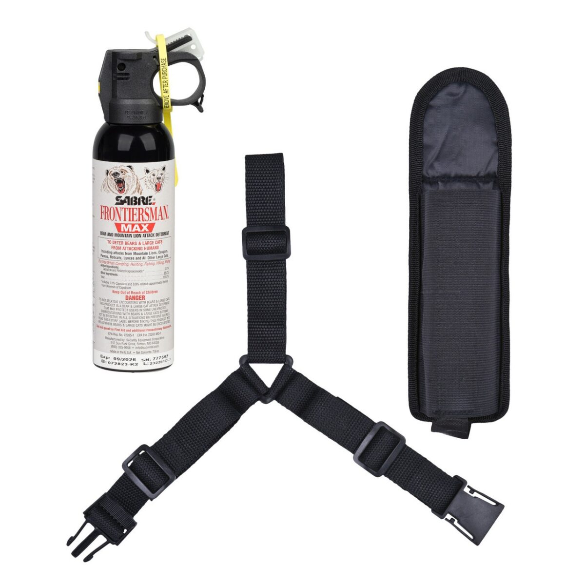 Sr-fbadx-05. Jpg - frontiersman max bear & mountain lion spray w/ chest holster - sr fbadx 05