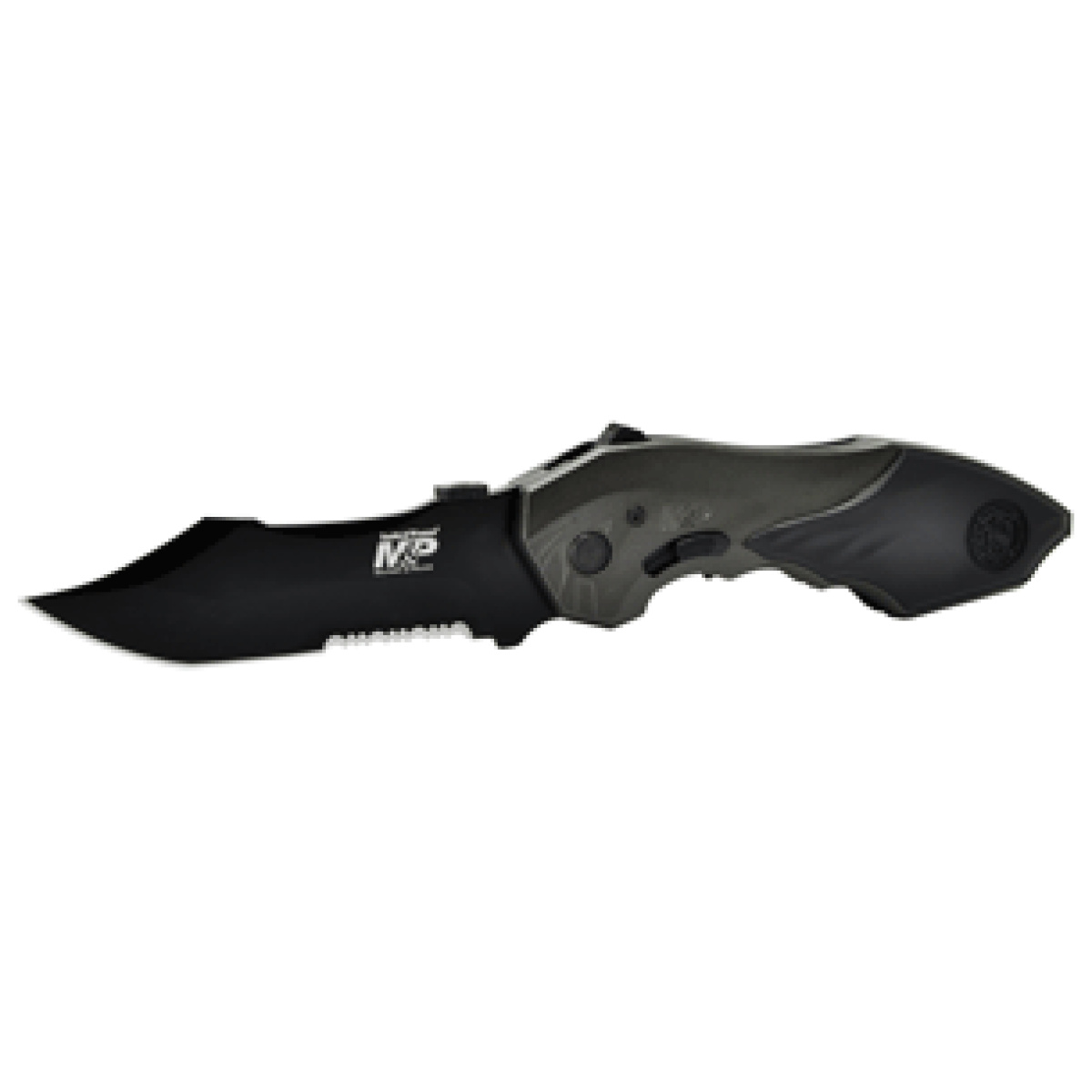 Swmp5ls. Gif - s&w knife m&p 2nd gen spring - assist 3. 5" serrated bowie - swmp5ls