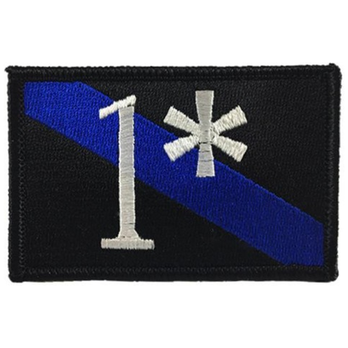 Tbl-1ast-p-sew. Jpg - 1* asterisk - thin blue line, 2 x 3 inches, sew on - tbl 1ast p sew