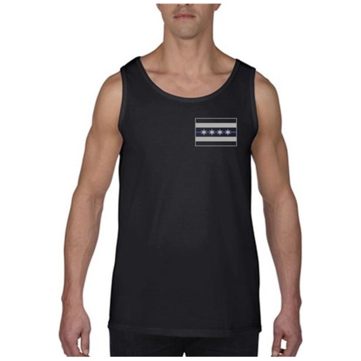 Tbl-chic-tank-black-l. Jpg - tank - chicago thin blue line flag - tbl chic tank black l