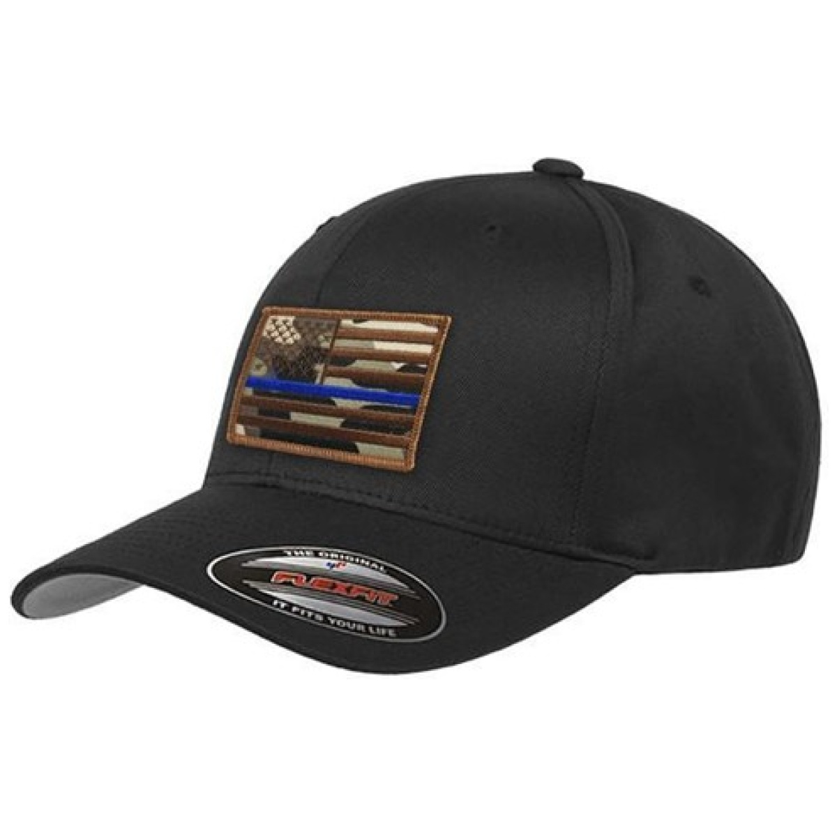 Tbl-flex-camo-af-black-2xl. Jpg - flexfit hat - camo thin blue line american flag - tbl flex camo af black 2xl