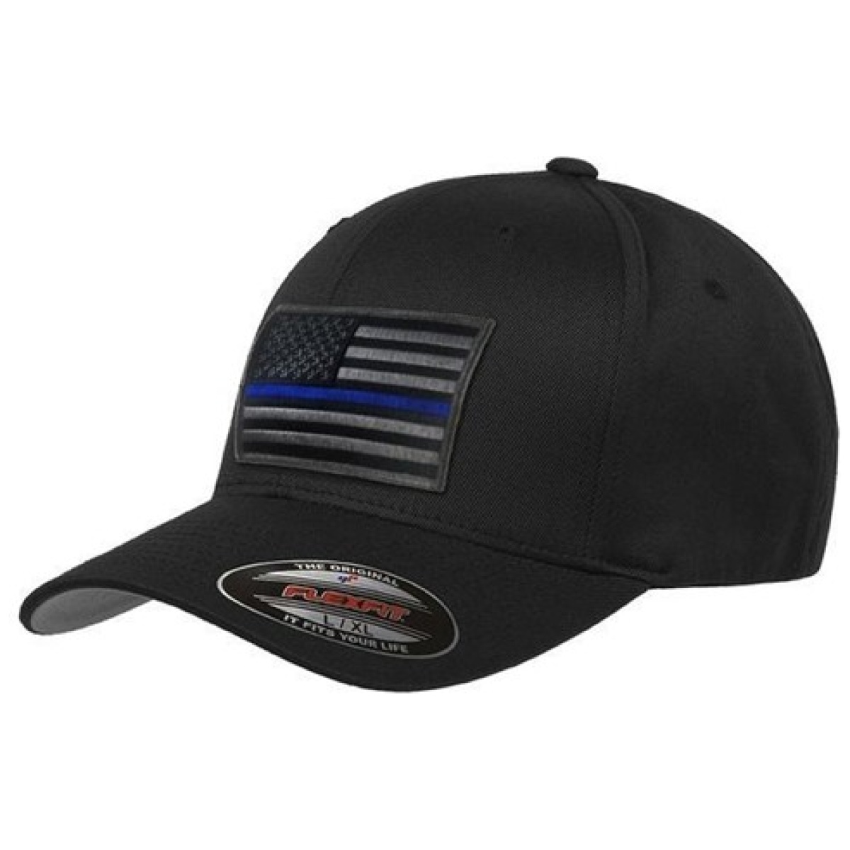 Tbl-flex-tbl-black-subdue-black-md. Jpg - flexfit subdued thin blue line hat - tbl flex tbl black subdue black md