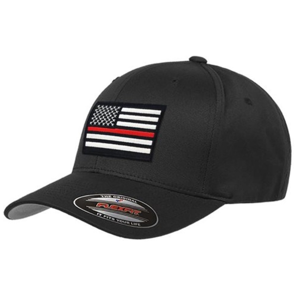 Tbl-flex-trl-black-2x. Jpg - flexfit thin red line hat - tbl flex trl black 2x