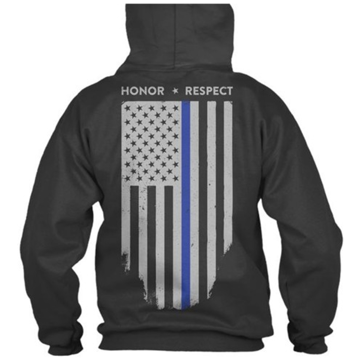 Tbl-h-black-2x. Jpg - hoodie - honor/respect, thin blue line flag - tbl h black 2x