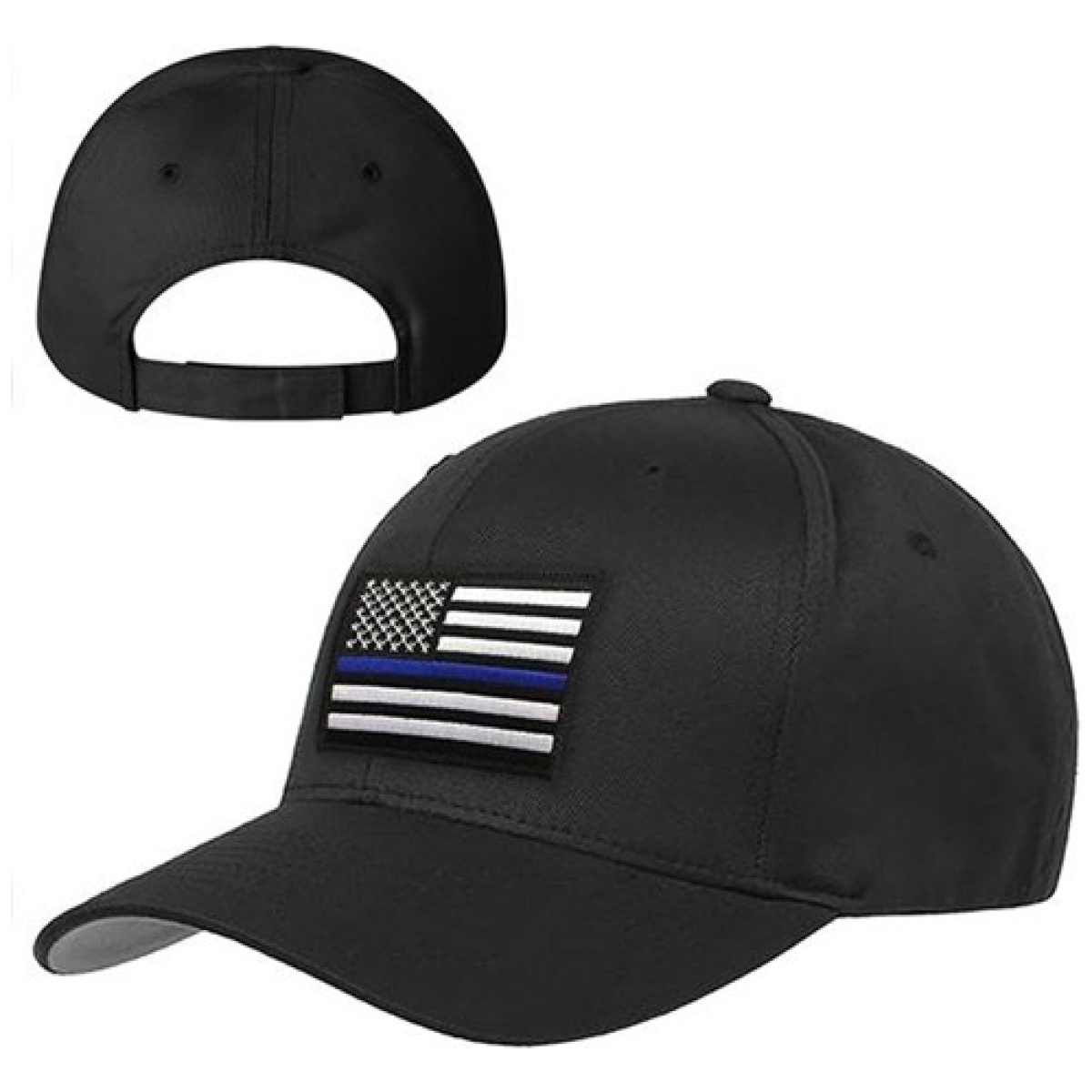 Tbl-hat-tblam-velcro-black. Jpg - velcro hat - thin blue line american flag, black - tbl hat tblam velcro black