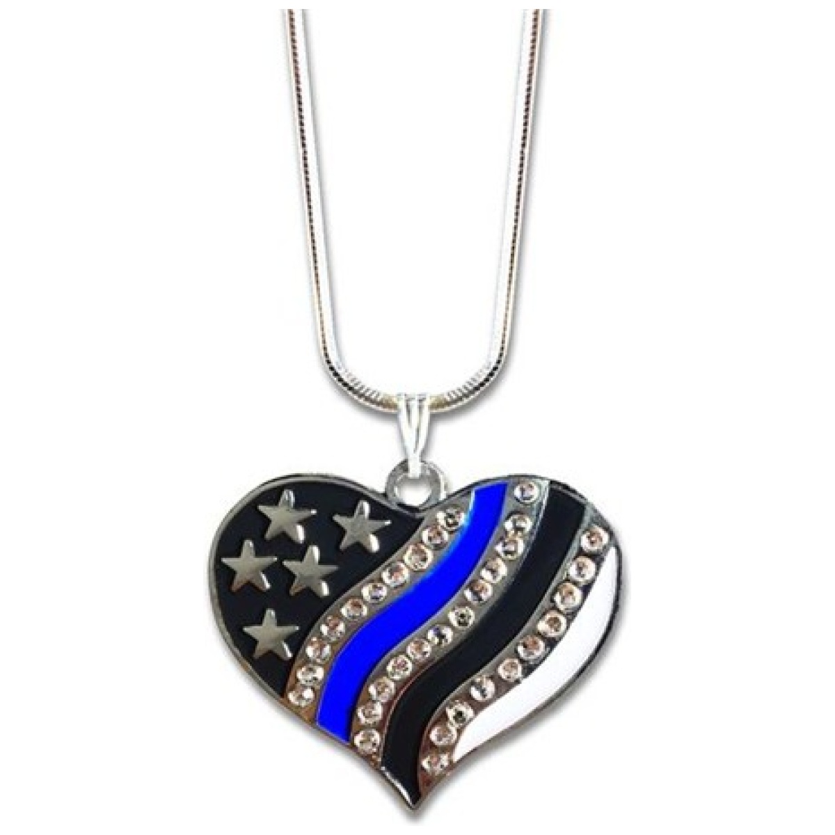 Tbl-necklace-heart. Jpg - thin blue line heart necklace - tbl necklace heart