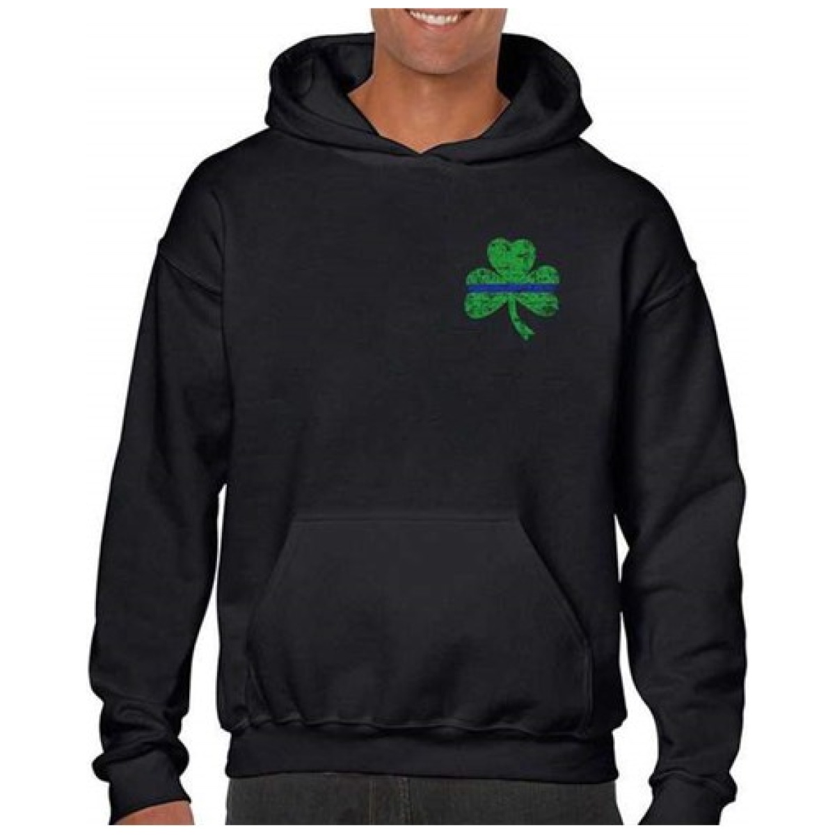 Tbl-stpat-sm-tbl-h-black-2xl. Jpg - thin blue line hoodie, small shamrock - tbl stpat sm tbl h black 2xl