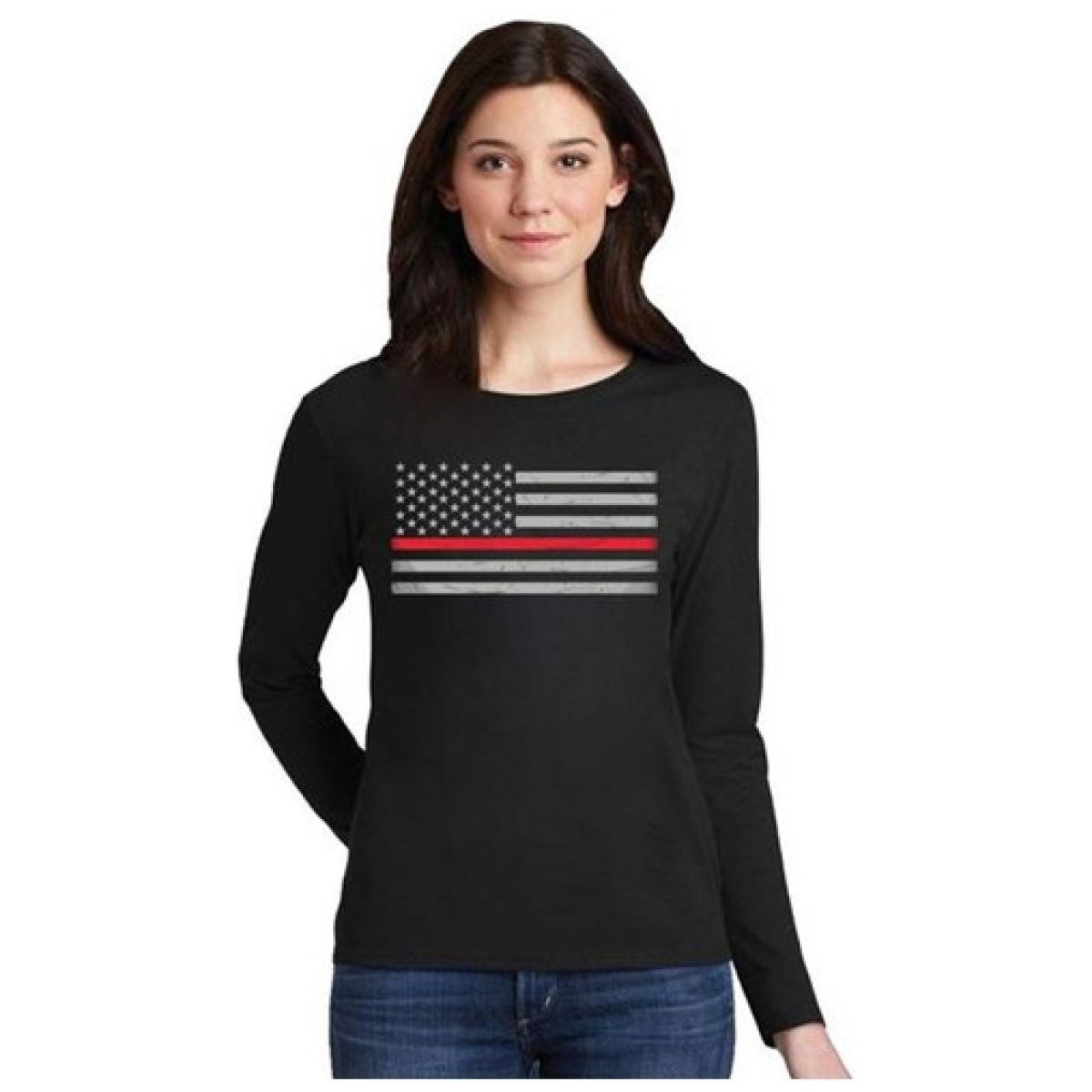 Tbl-women-ls-classic-red-black-md. Jpg - women's - long sleeve classic - tbl women ls classic red black md