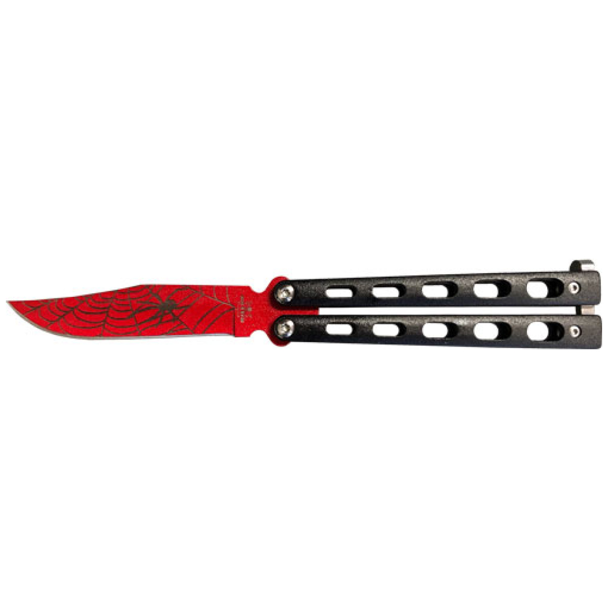 W113b_1. Jpg - bear & son butterfly knife - 3" widow series red/black - w113b 1