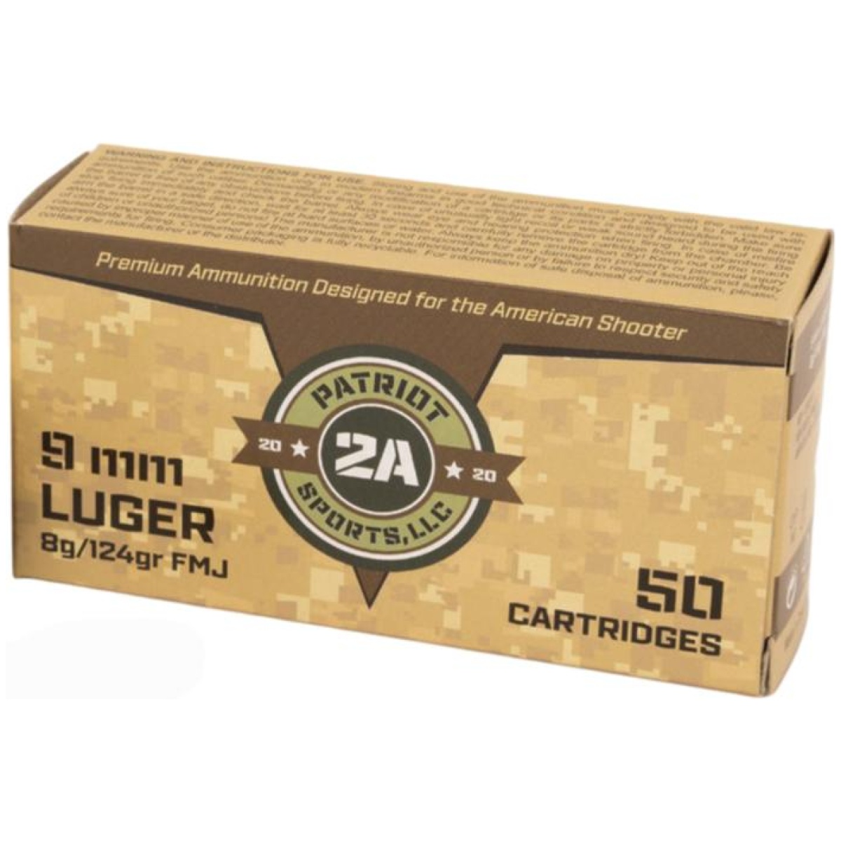 Patammo. Jpg - patriot sports handgun ammunition 9mm luger 124gr fmj 1148 fps 50/ct - patammo