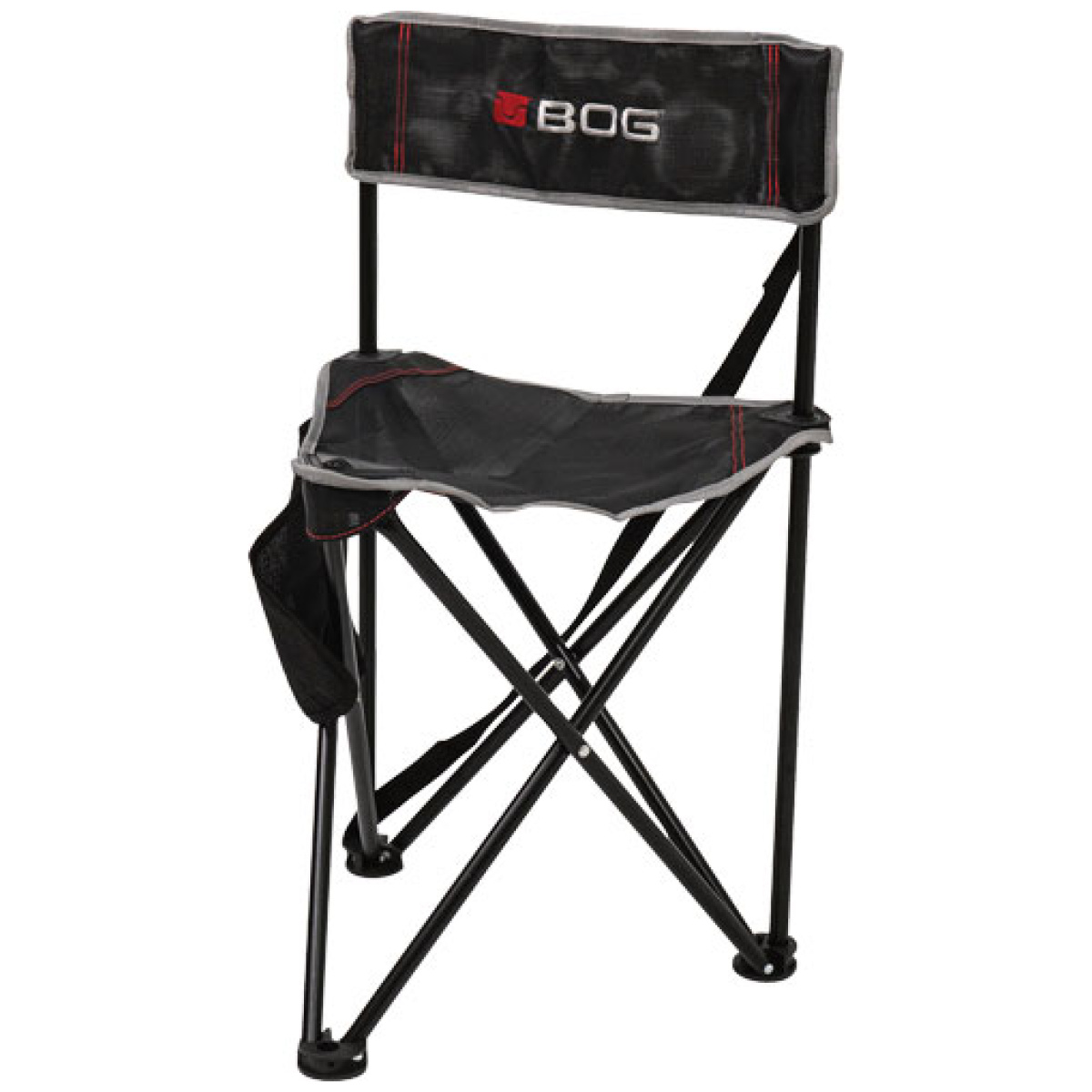 1117130. Jpg - bog ground blind tripod chair - black/grey w/carry strap - 1117130