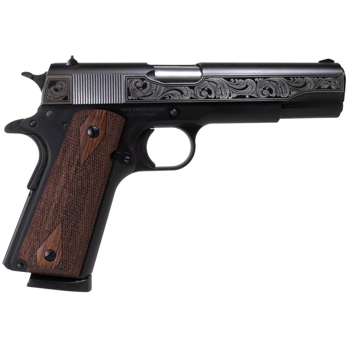 1911filigreeblack-r-1. Jpg - sds imports tisas "filigree stainless steel" 1911 a1 service 45 handgun. 45 acp 8rd magazine 5" barrel black cerakote - 1911filigreeblack r 1