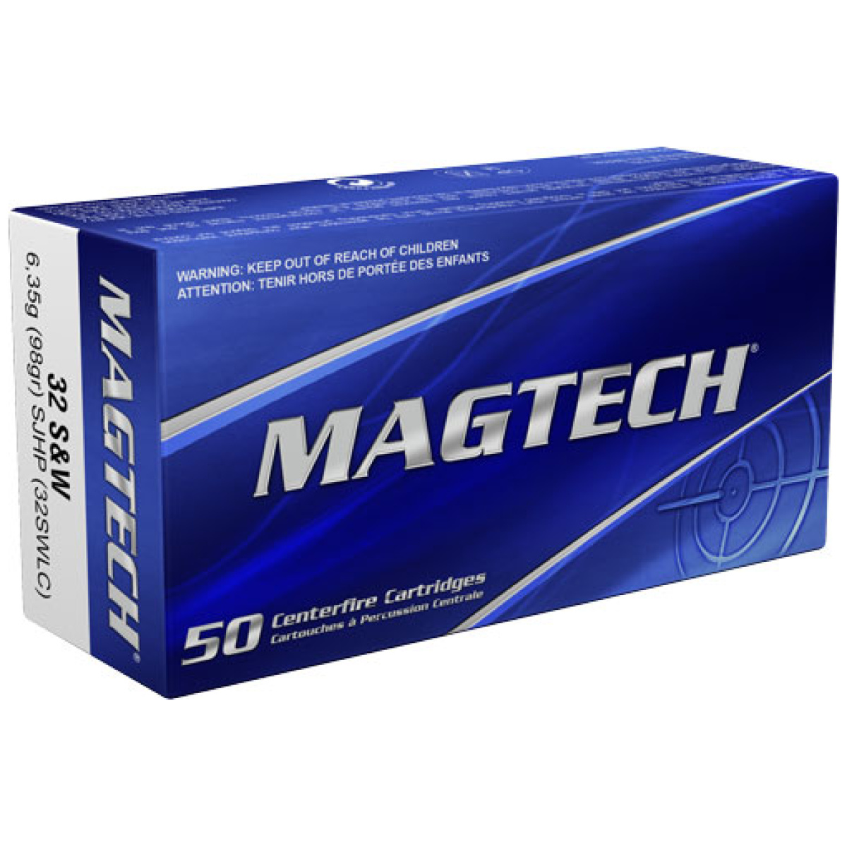 A32swlc. Jpg - magtech 32 s&w long 98gr semi - jhp 50rd 20bx/cs - a32swlc