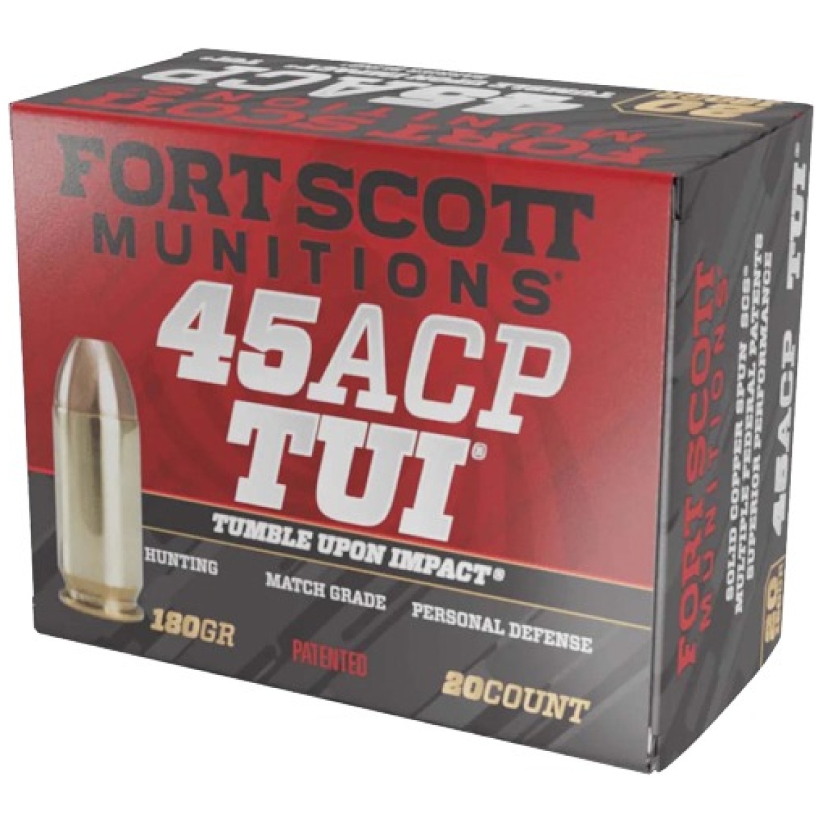 A450180scv. Jpg - fort scott 45acp 180gr tui - solid copper 20rd 25bx/cs - a450180scv