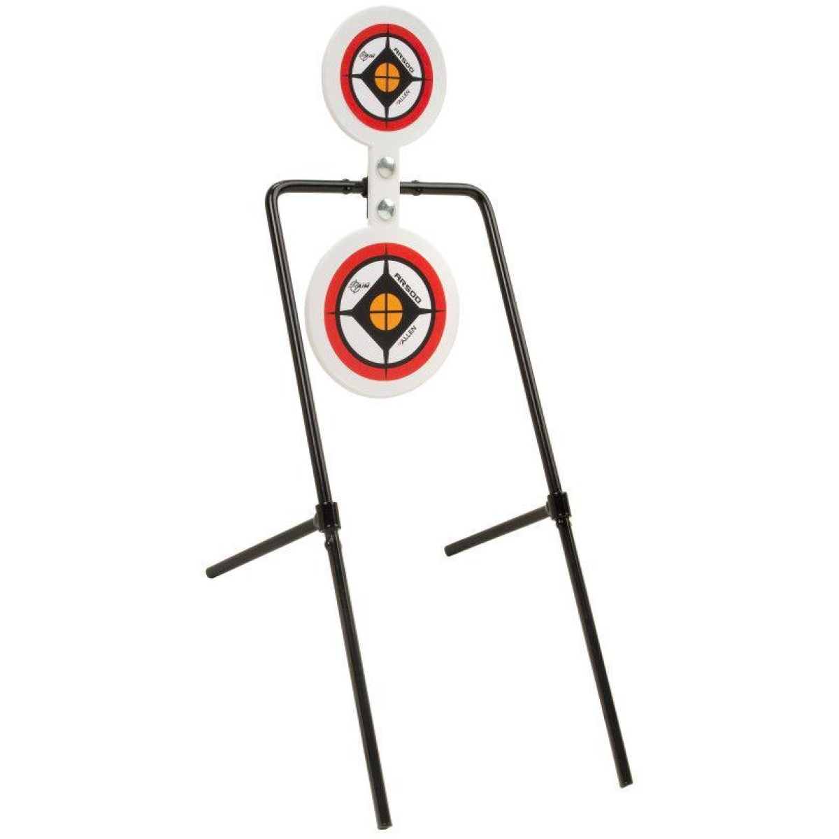 An15366. Jpg - allen ez-aim hardrock ar500 round spinner targets & stand for rimfire rounds & centerfire pistols 7. 375"w x 23"h white/red/black - an15366