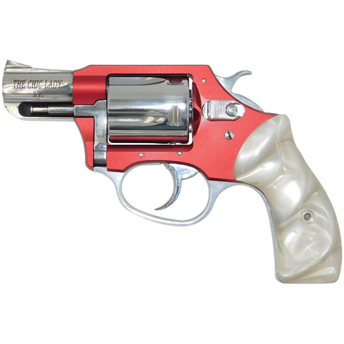 Ar538261. Jpg - charter arms chic lady handgun. 38 spl 5rd capacity 2" barrel red anodize pearlite grips - ar538261