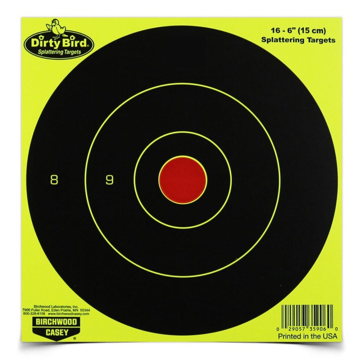 Babc35970. Jpg - birchwood casey dirty bird 6" yellow bull's eye targets 100/ct - babc35970