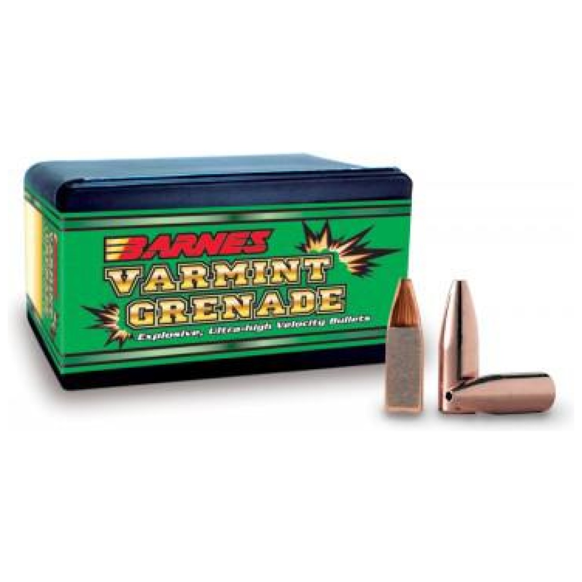 Bx30170. Jpg - barnes varmint grenade rifle bullets. 22 cal (hornet). 224" 30 gr vgfb 100/ct - bx30170