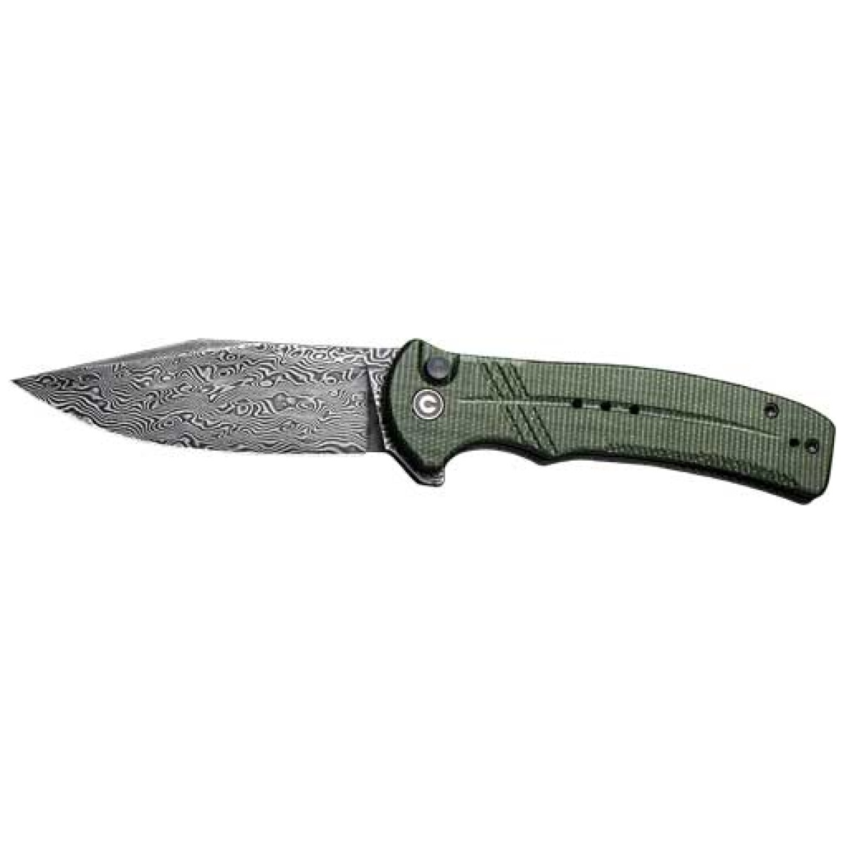 C20038dds1. Jpg - civivi knife cogent 3. 47" - green micarta/damascus bttn lk - c20038dds1