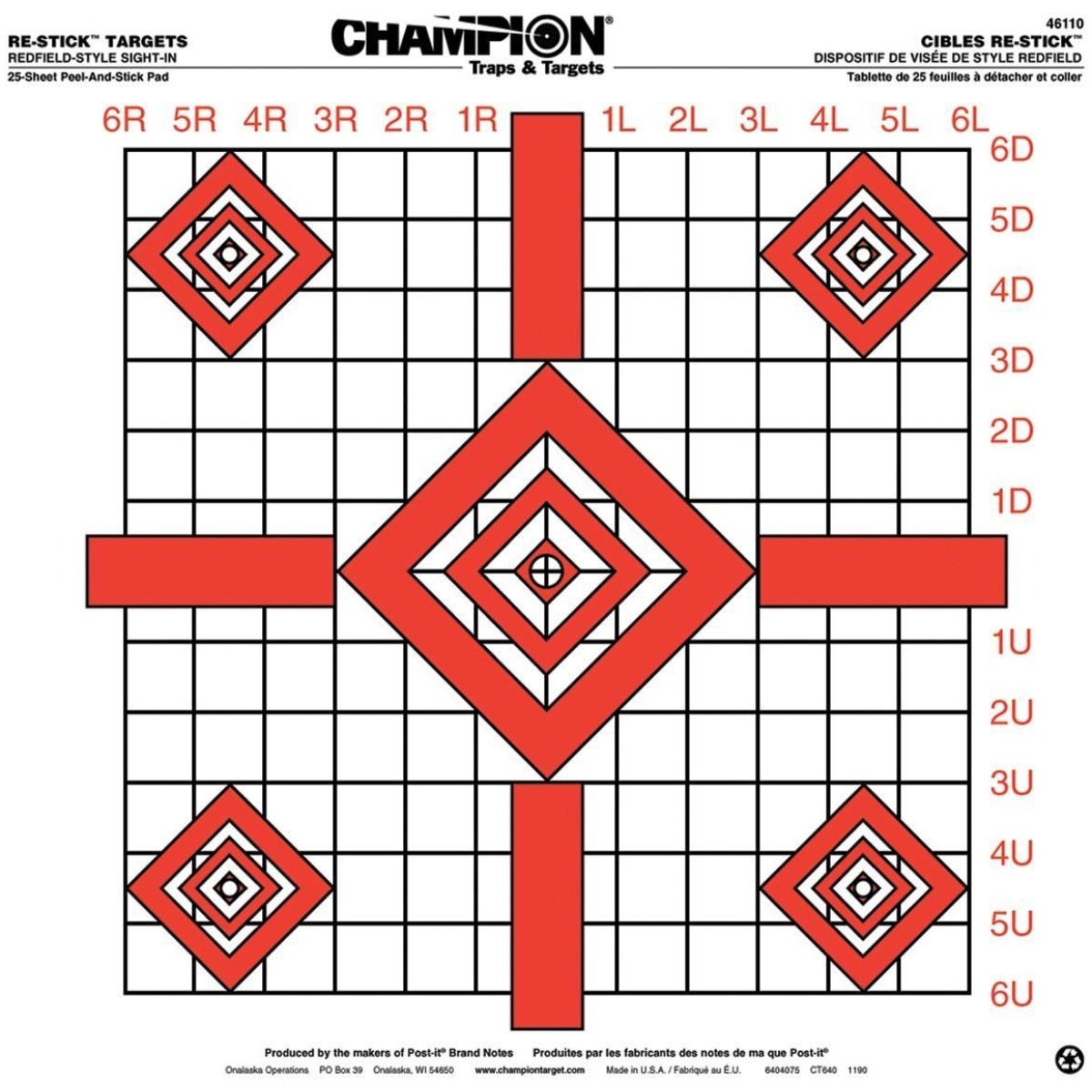 Cm46110. Jpg - champion restick targets redfield-style precision sight-in 16" x 15. 75" 25/page - cm46110