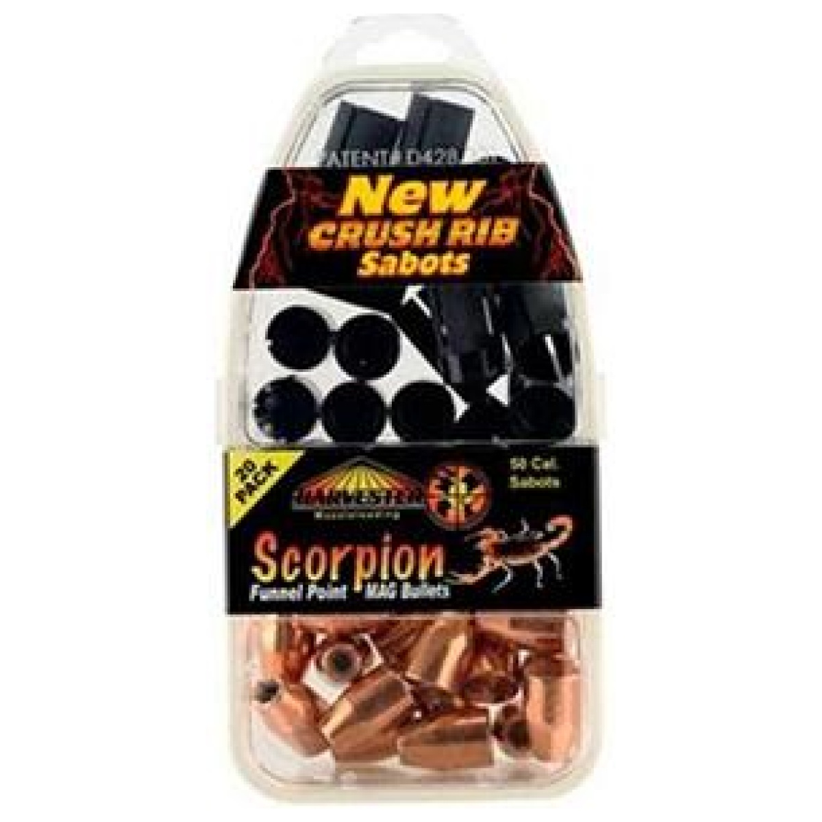 Crh65030. Jpg - harvester muzzleloading scorpion funnel point mag bullets 50 cal. Sabot 300 gr. 451 funnel point mag bullet 20/pk - crh65030