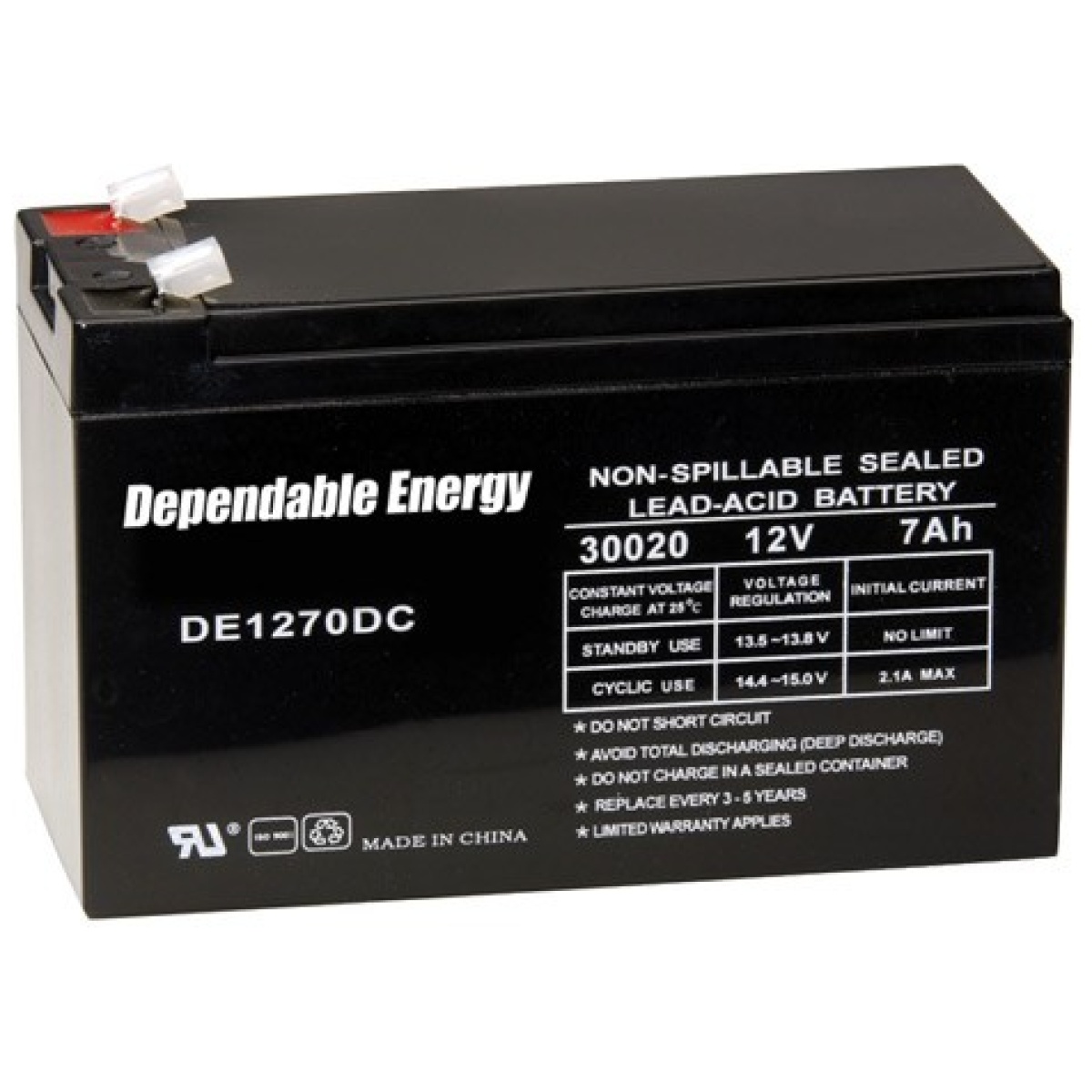 De30020. Jpg - american hunter battery - rechargeable 12v 7amp tab top - de30020