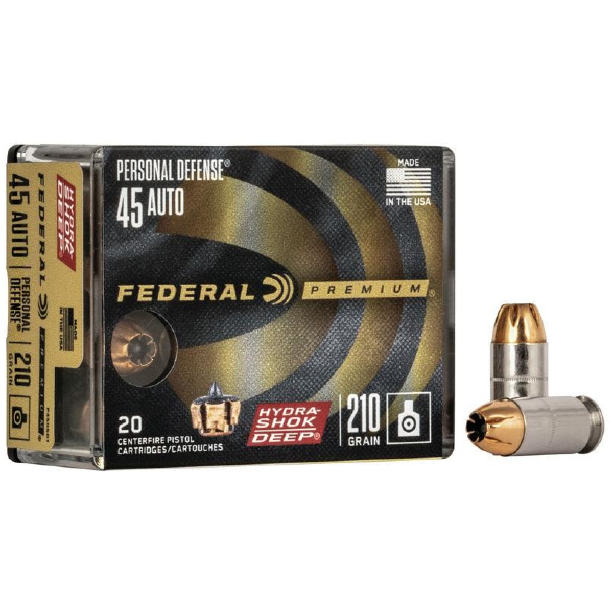 Fap45hsd1. Jpg - federal personal defense hydra-shok deep handgun ammuniton. 45 acp 210 gr hsd 980 fps 20/ct - fap45hsd1