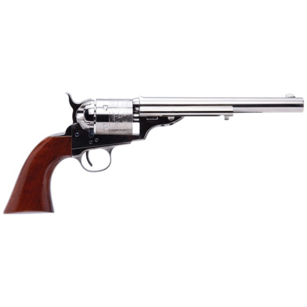 Gca916n00. Jpg - cimarron 1872 open top army - 45lc 7. 5" fs nickel walnut - gca916n00