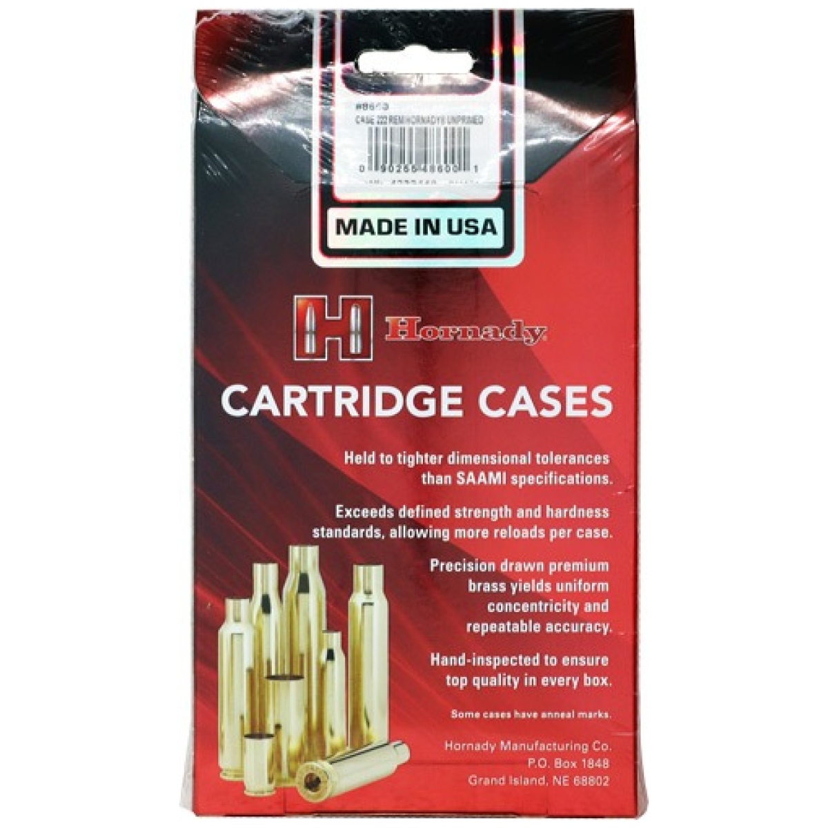 Hdy8600_1. Jpg - hornady unprimed cases - 222 rem 50pk 5bx/cs - hdy8600 1