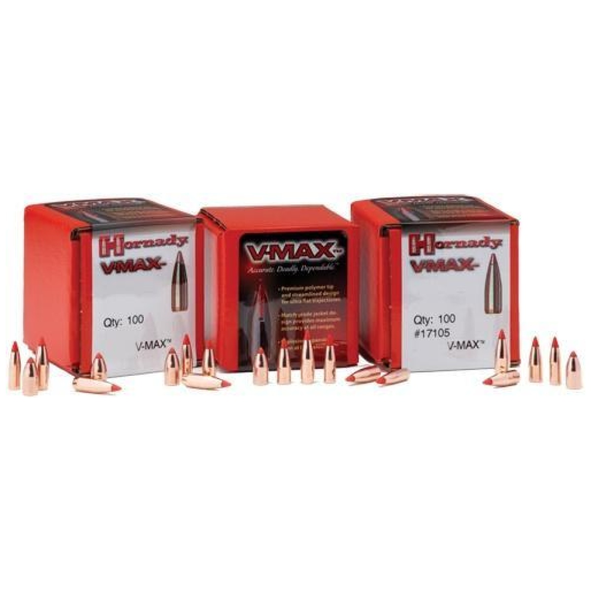 Ho22411. Jpg - hornady v-max bullets 6mm. 243" 58 gr v-max 100/ct - ho22411