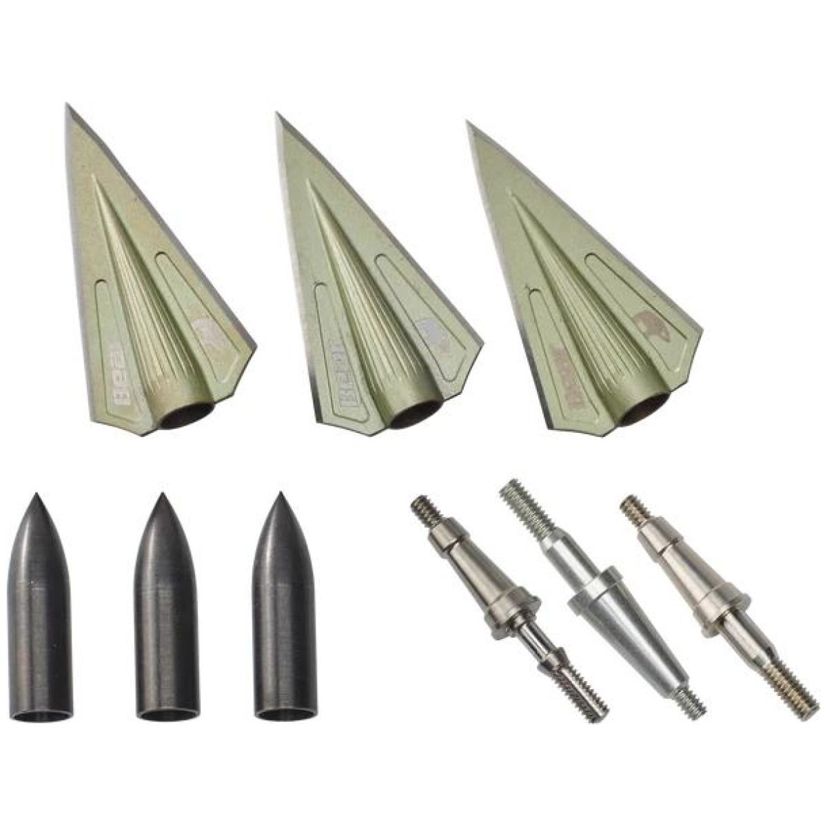 Ibbt175db. Jpg - bear archery razorhead vws double bevel broadhead kit - green - ibbt175db