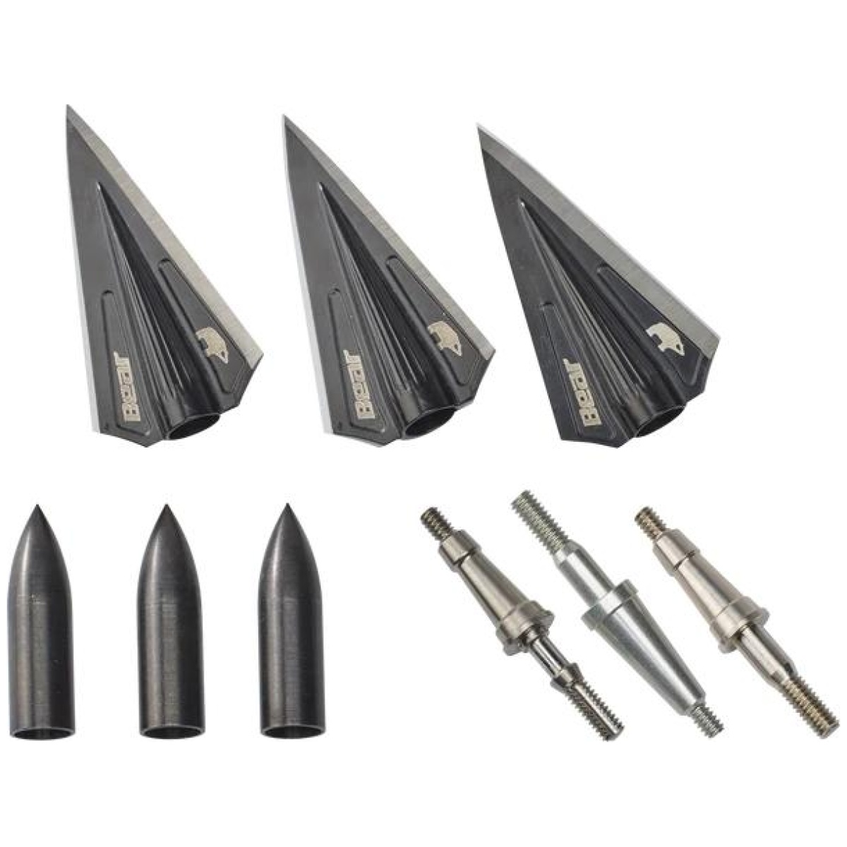 Ibbt175sb. Jpg - bear archery razorhead vws single bevel broadhead kit - black - ibbt175sb