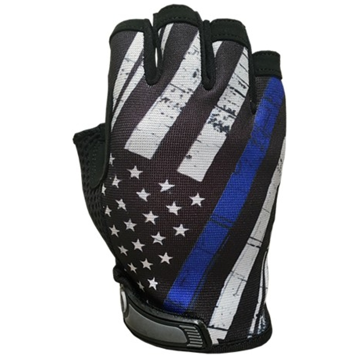 Ih-bl-md. Jpg - blue line flag - unlined - half finger gloves - ih bl md