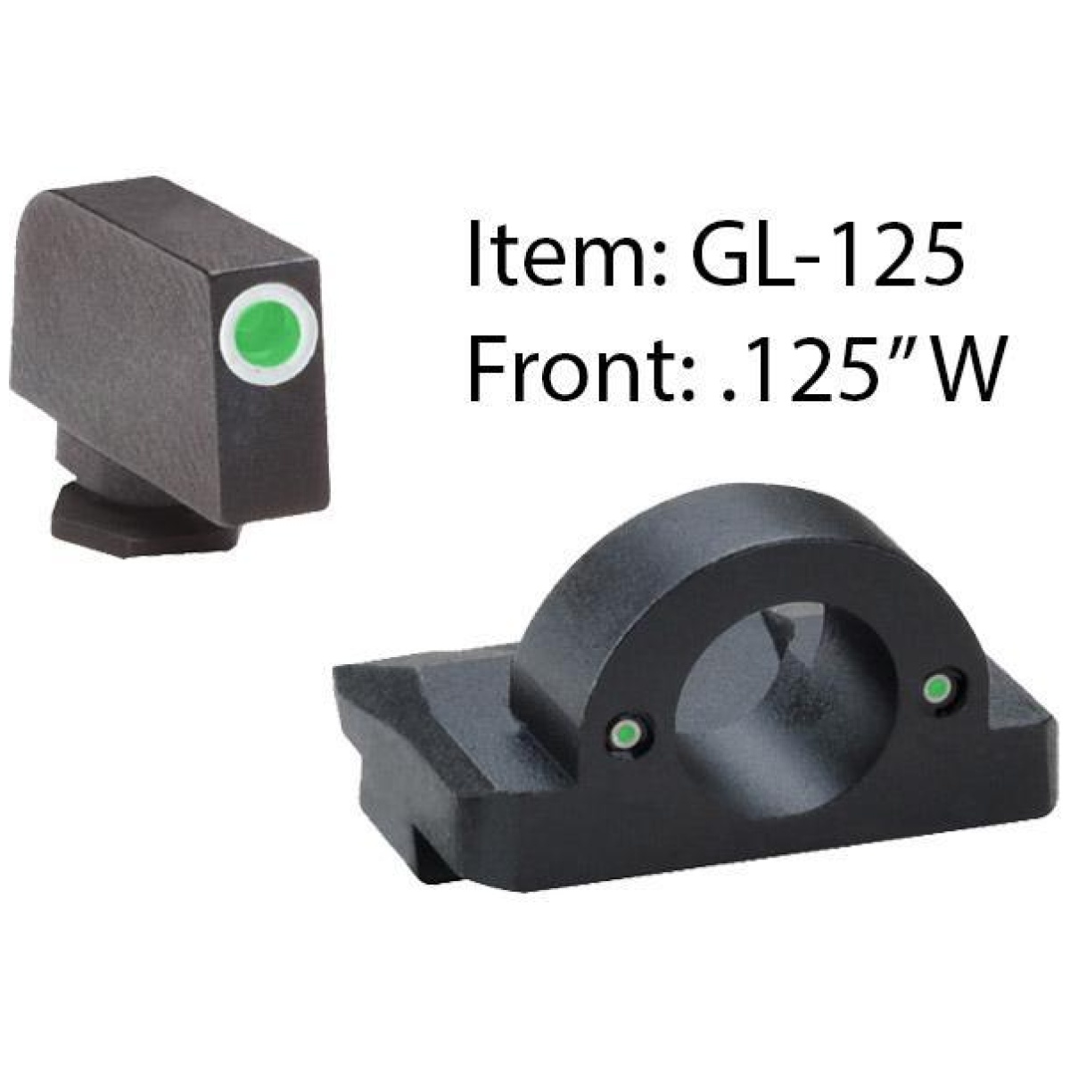 Kqgl126. Jpg - ameriglo ghost ring night sight set for select glocks / front tritium - green / front outline - white / rear tritium - green - kqgl126