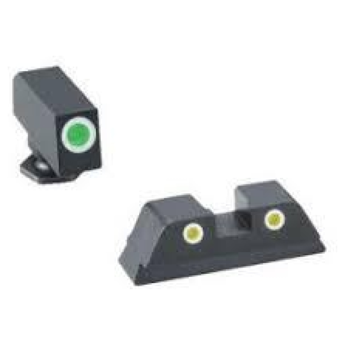 Kqgl431. Jpg - green yellowtritium 3 dot sight set white outlines for glock 42-43 - kqgl431