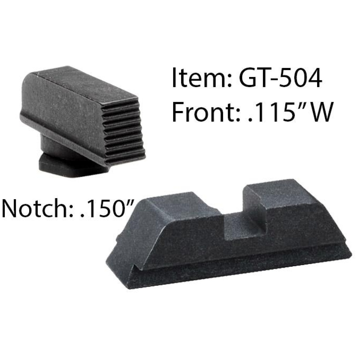 Kqgt504. Jpg - ameriglo defoor performance black sight set for glock 17-39 / front width. 115" / rear notch. 150" - kqgt504