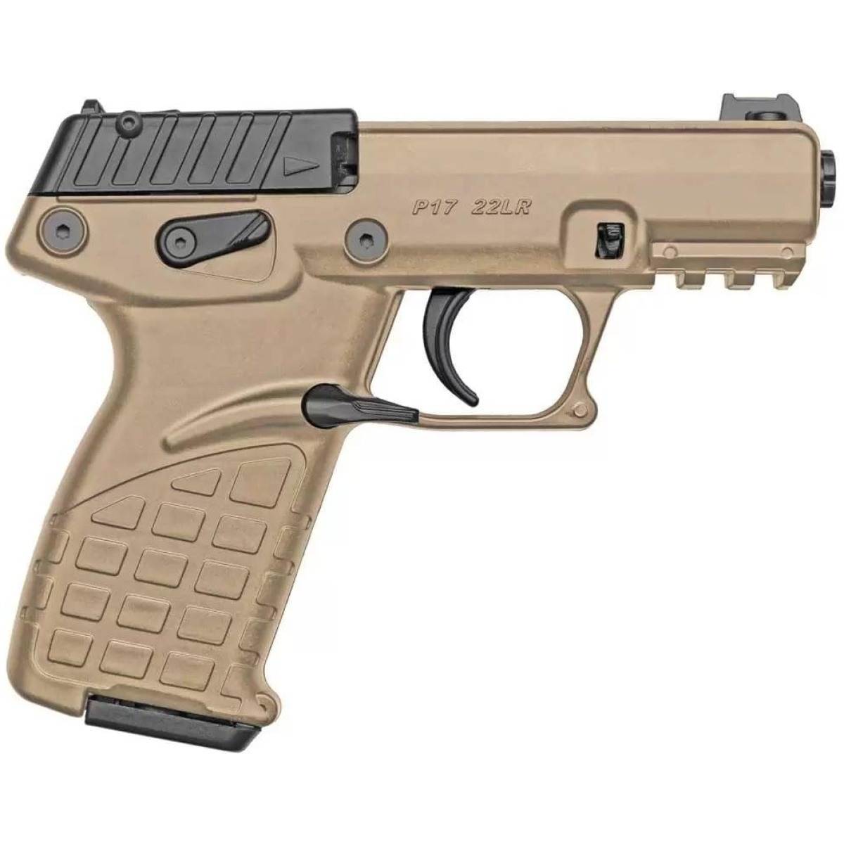 Ktp17tan585. Jpg - kel-tec p17 handgun. 22 lr 17rd magazine 3. 93" threaded barrel tan frame - ktp17tan585