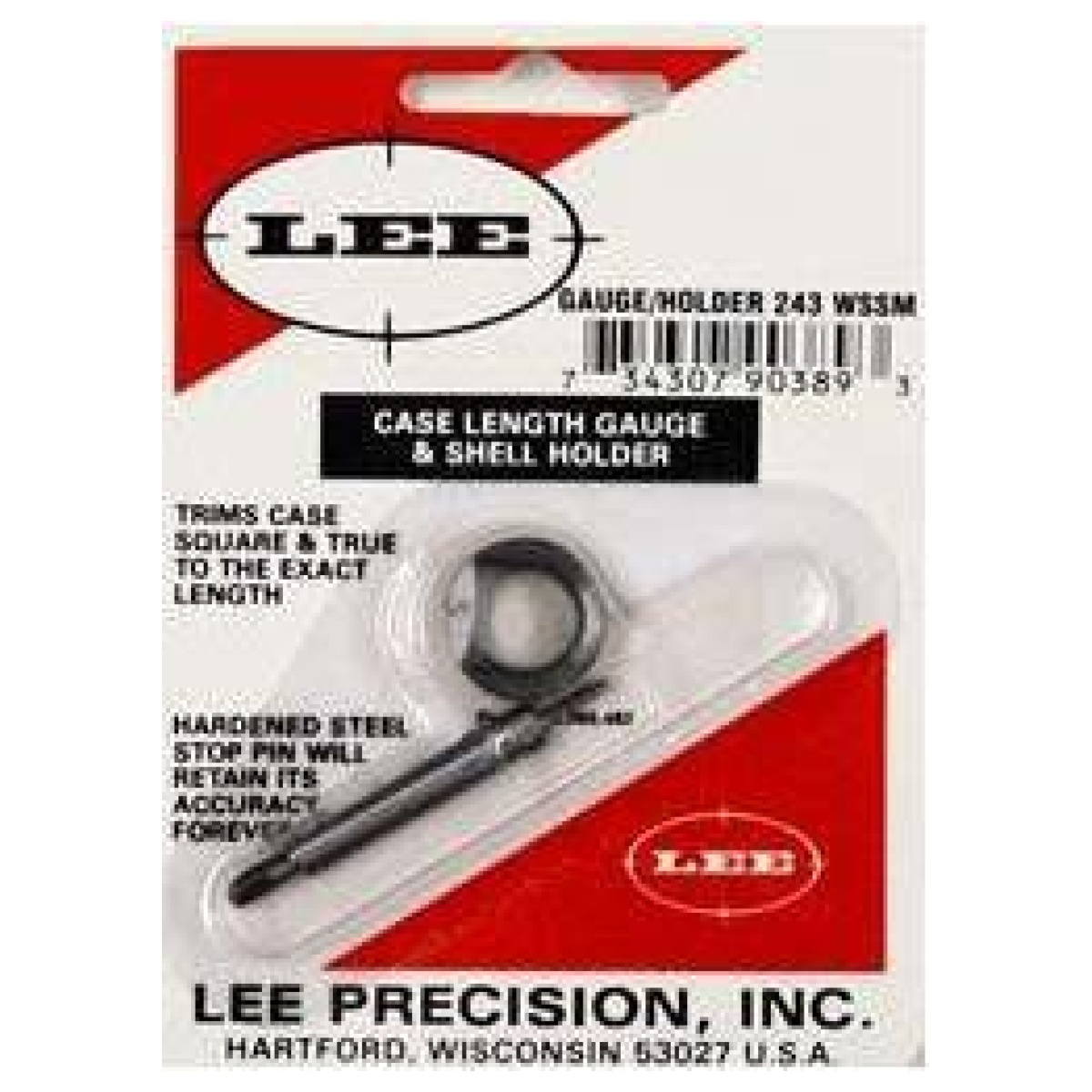 Lee90389. Jpg - lee case length gage and shell holder. 243 wssm - lee90389