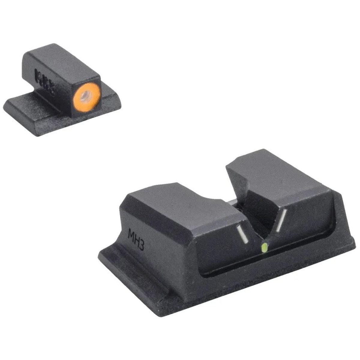 Mk0417103131. Jpg - meprolight hyper bright v-sight fixed pistol set for s&w m&p full size compact green with orange front - mk0417103131