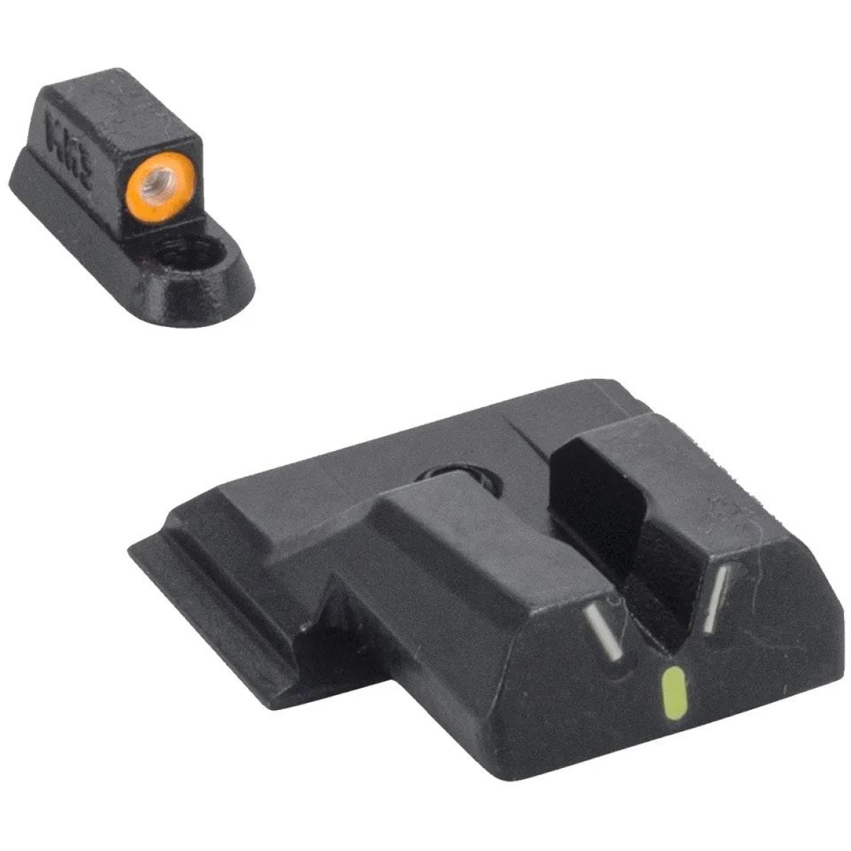 Mk0417753131. Jpg - meprolight hyper bright v-sight fixed pistol set for s&w m&p shield green with orange front - mk0417753131