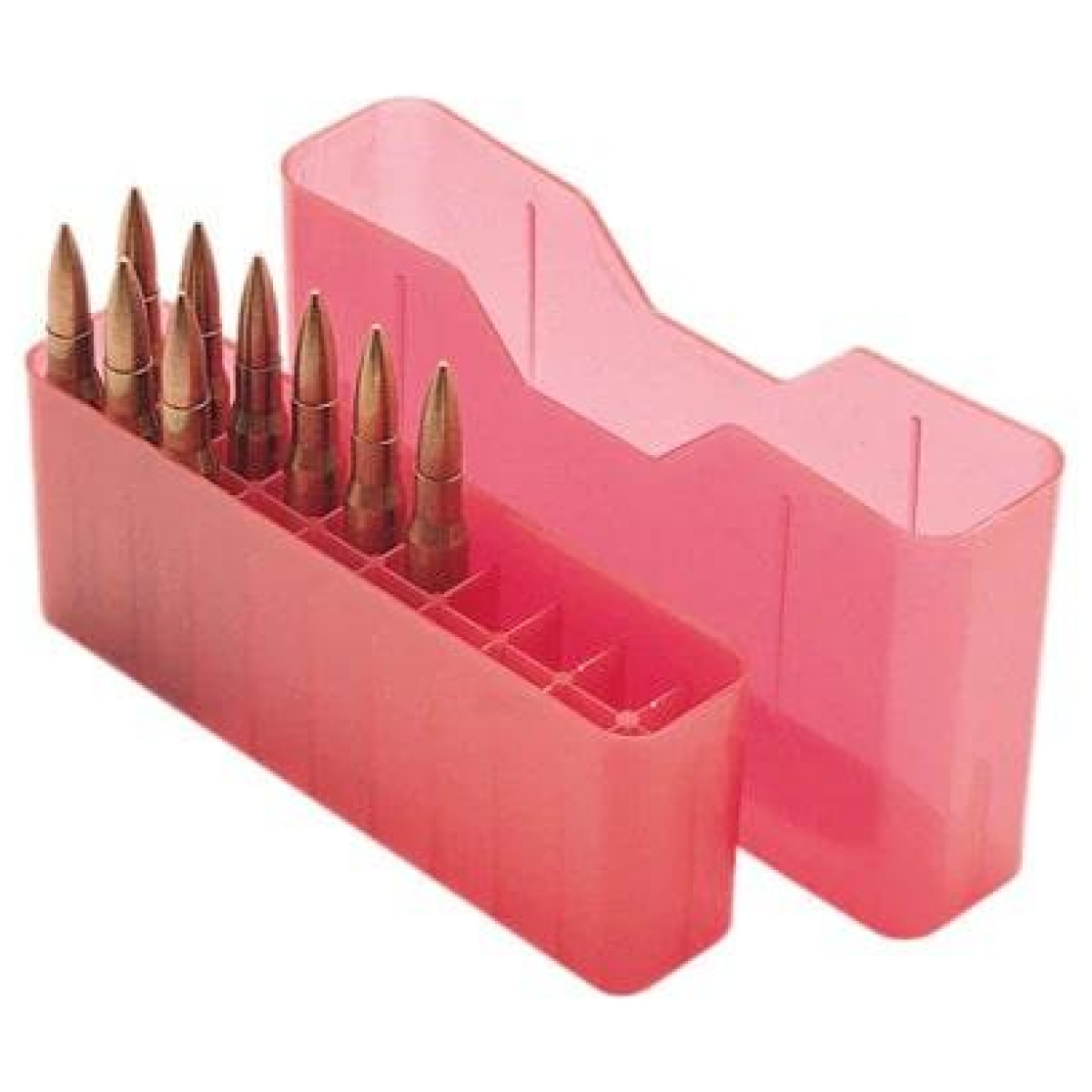 Mtj20mld_1. Jpg - mtm j-20 slip top ammo box for wsm 45-70 to 30-30 20 rounds clear red - mtj20mld 1