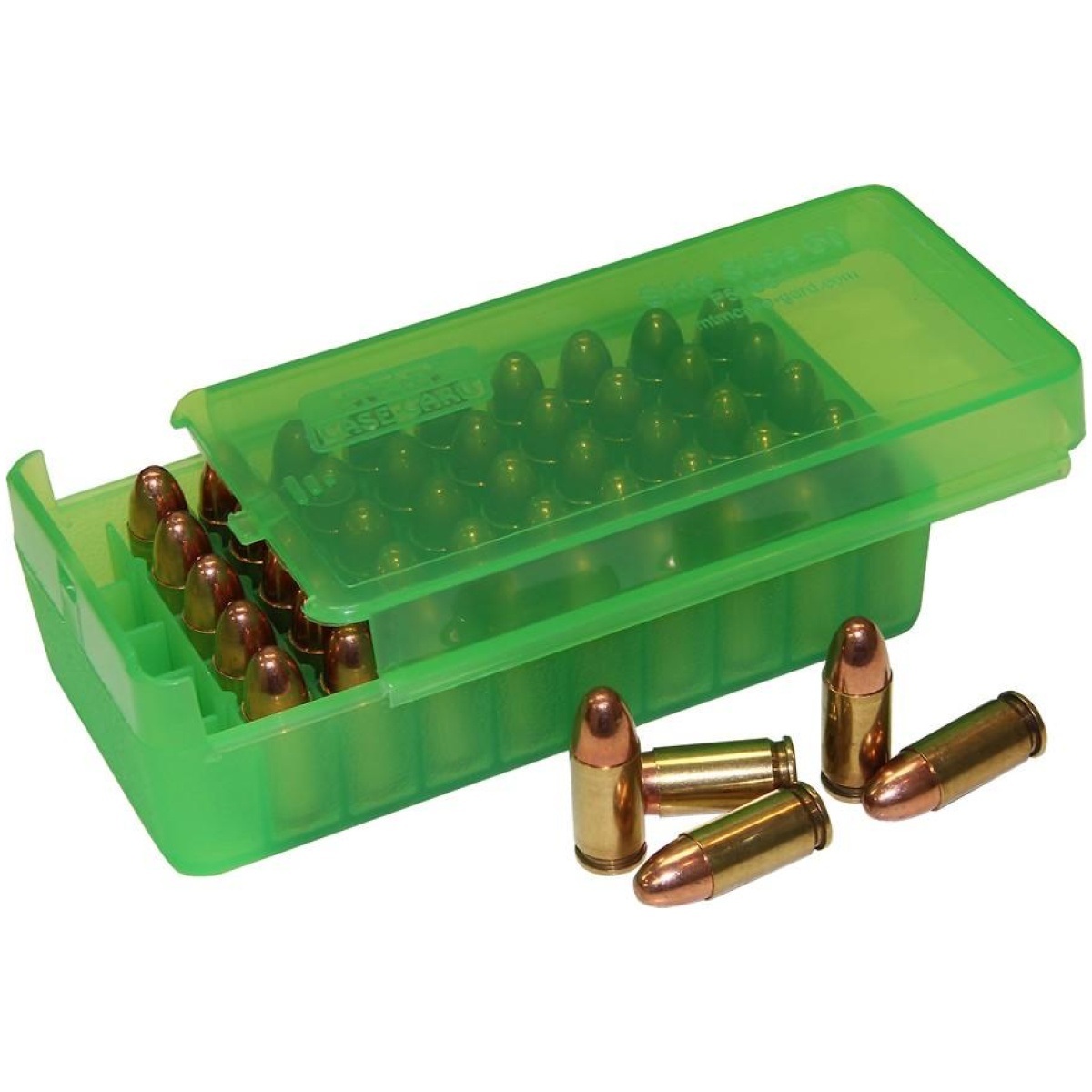 Mtp5oss4516-1. Jpg - mtm side slide handgun ammo box 45 acp clear green - mtp5oss4516 1