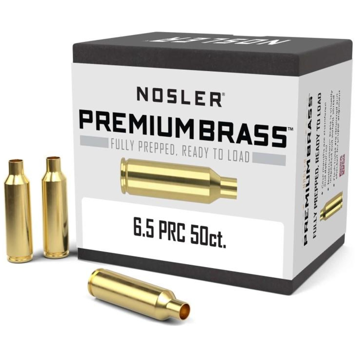 No17885-1. Jpg - nosler unprimed premium brass rifle cartridge cases 6. 5 prc 50/ct (bulk) - no17885 1