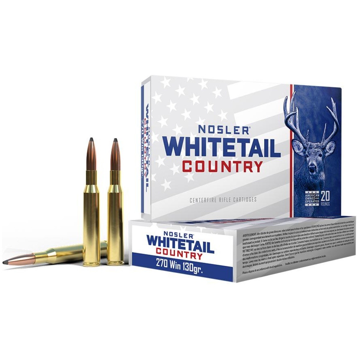 No401101. Jpg - nosler whitetail country rifle ammunition. 270 win 130gr sp 3060 fps 20/ct - no401101