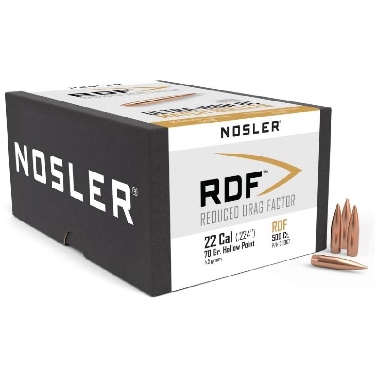 No53067-1. Jpg - nosler rdf match bullets. 22 cal. 224" 70 gr hpbt 500/ct - no53067 1