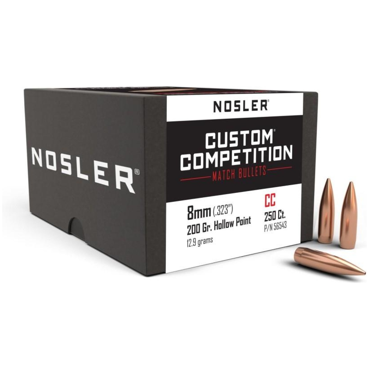 No56543-1. Jpg - nosler custom competition bullets 8mm. 323" 200 gr hpbt 250/ct - no56543 1