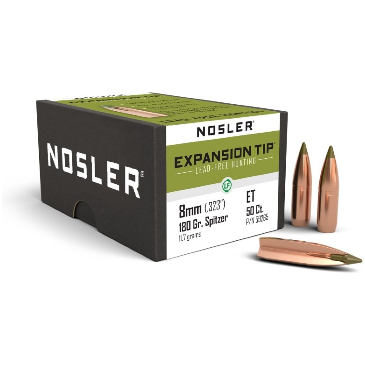 No59265-1. Jpg - nosler e-tip lead-free hunting bullets 8mm. 323" 180 gr sptz e-tip 50/ct - no59265 1