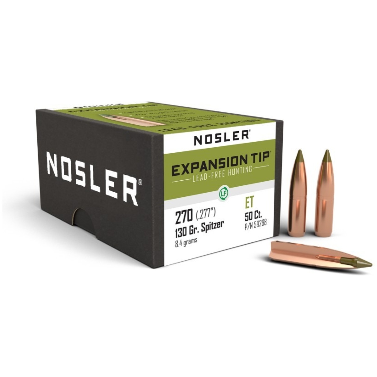 No59298-1. Jpg - nosler e-tip lead-free hunting bullets. 270 cal. 277" 130 gr sptz e-tip 50/ct - no59298 1