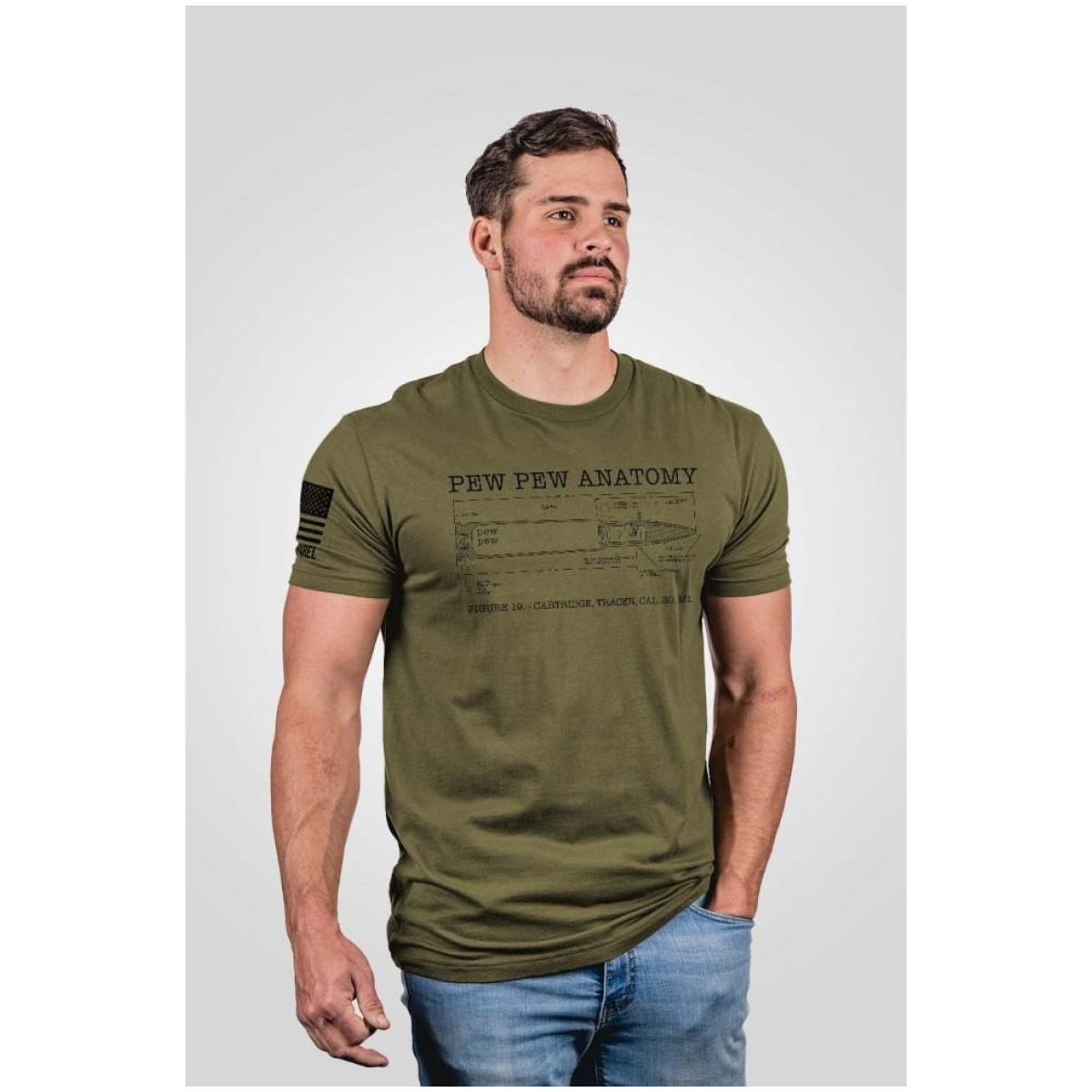 Nvpewtomytsmilgrn-1_3. Jpg - nine line pew pew anatomy short sleeve shirt military green l - nvpewtomytsmilgrn 1 3